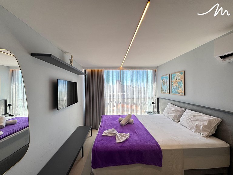 Flat Charmoso com Vista-Mar-Miramar