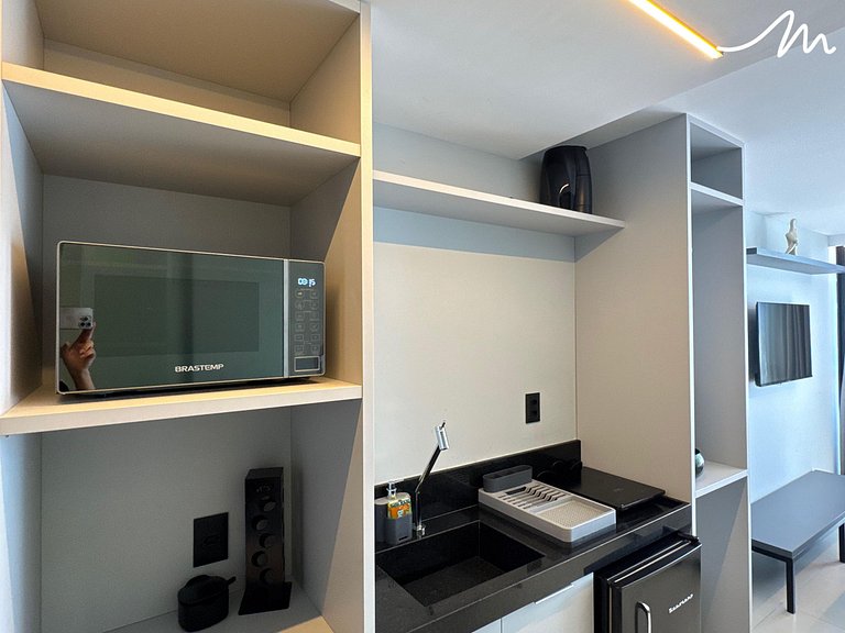 Flat Charmoso com Vista-Mar-Miramar