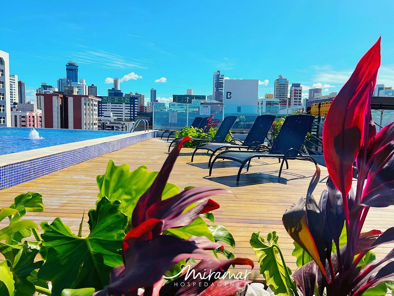 Flat Equipado a 250m da Praia – Conforto p/ 3 (MH)