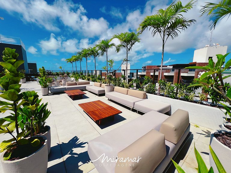 Flat Sofisticado p/ 3 em Cabo Branco-Miramar