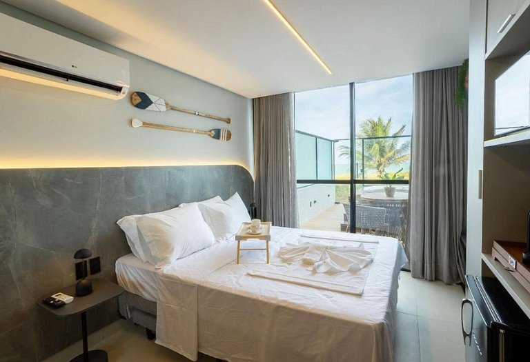Flat Frente p/ o Mar c/ Terraço e Banheira Privada