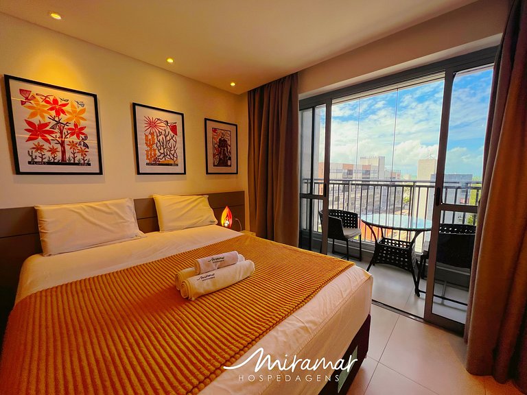 Flat Vista Mar c/Varanda p/2 pessoas no Box 150