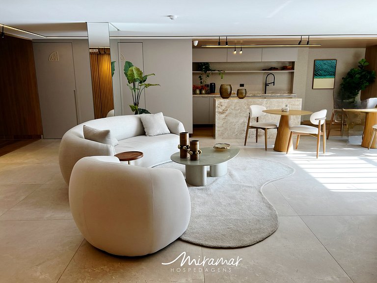 Flat c/Terraço Alta Marine-Miramar Hospedagens