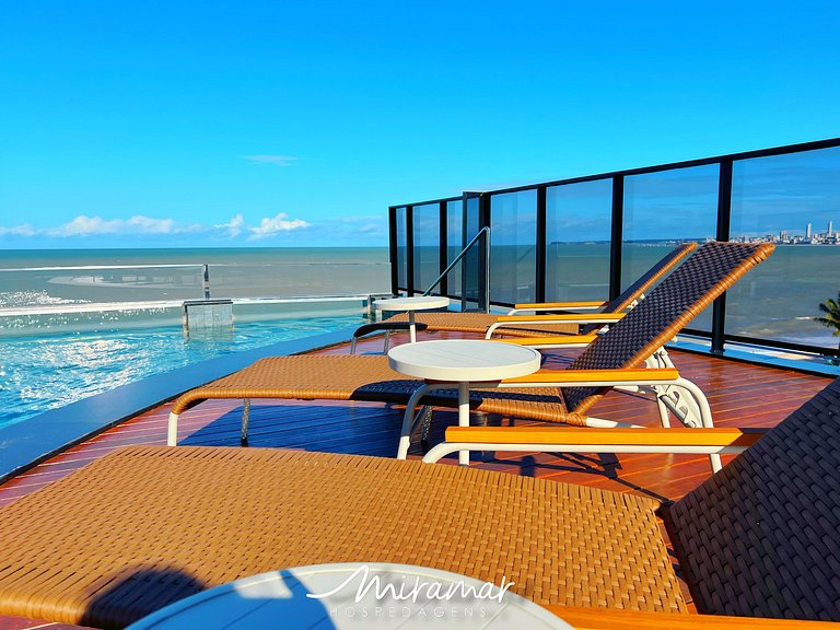 Flat c/Terraço Alta Marine-Miramar Hospedagens