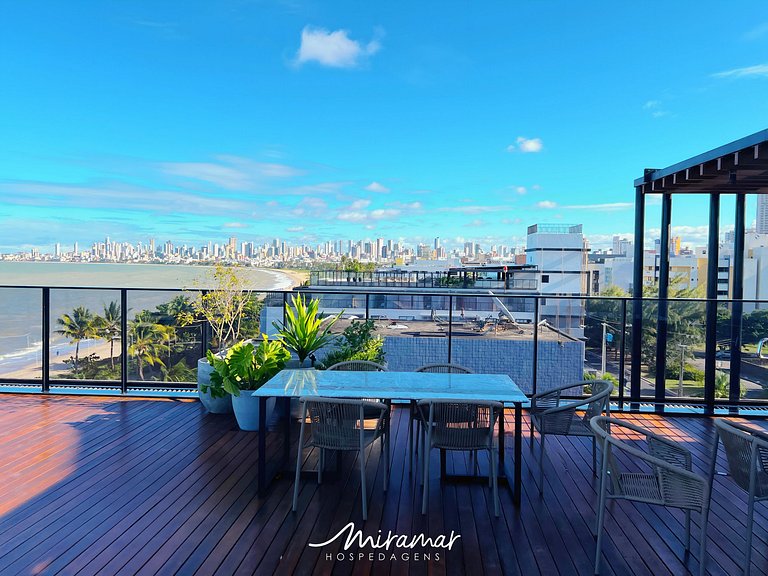 Flat c/Terraço Alta Marine-Miramar Hospedagens