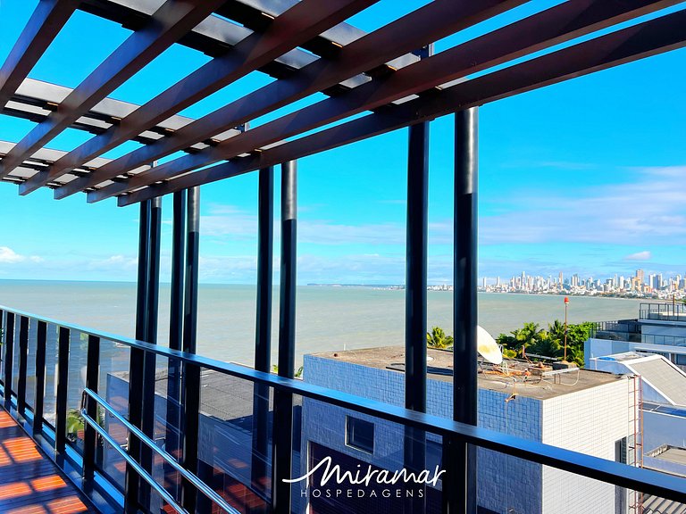 Flat c/Terraço Alta Marine-Miramar Hospedagens