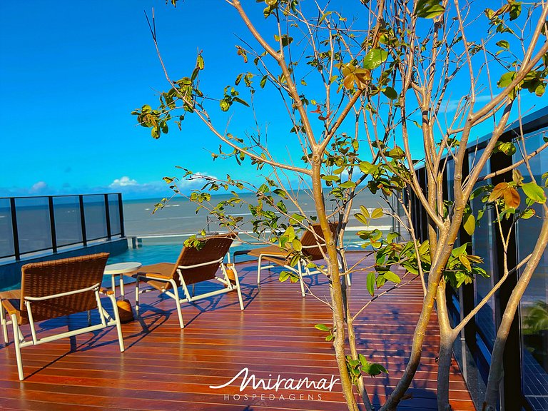Flat c/Terraço Alta Marine-Miramar Hospedagens