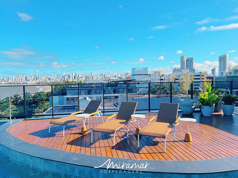 Flat com varanda no Alta Marine - MH