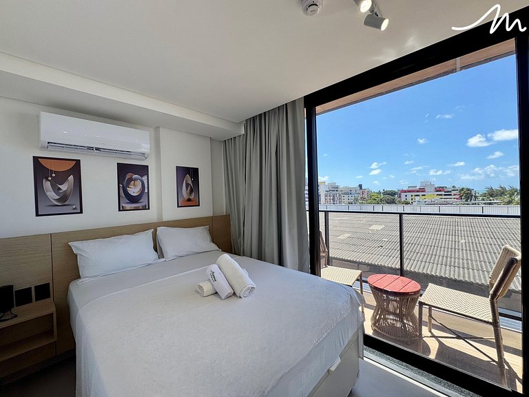 Flat com Varanda Vista Mar Alta Marine - MH