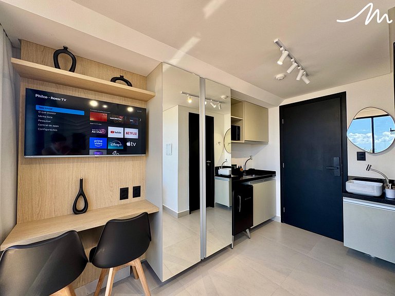 Flat com Varanda Vista Mar Alta Marine - MH