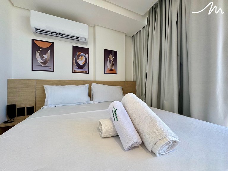 Flat com Varanda Vista Mar Alta Marine- Miramar