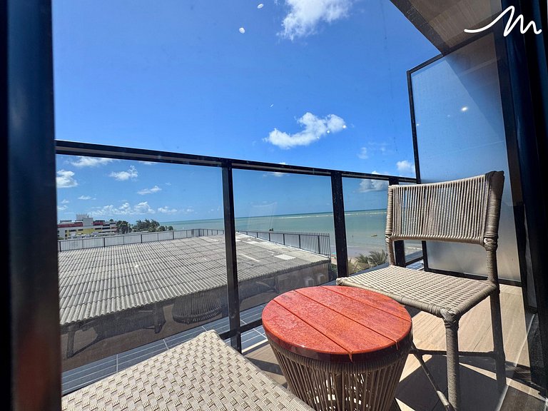 Flat com Varanda Vista Mar Alta Marine- Miramar