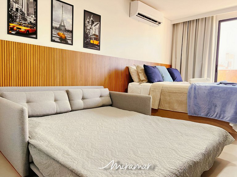 Flat c/ Varanda e Vista Piscina-Bessa - MH