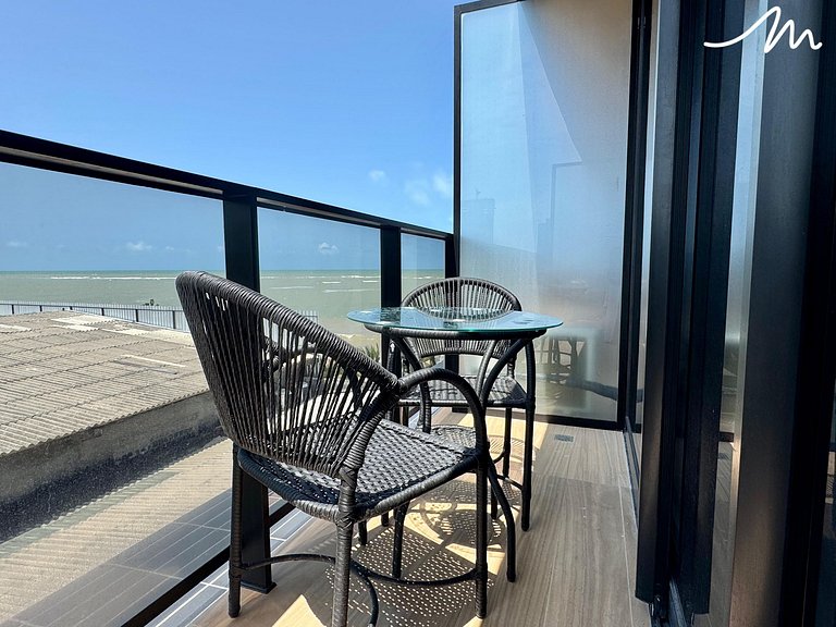 Flat para Casal c/ Varanda Vista Mar - MH