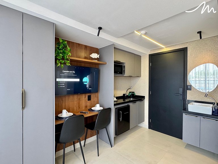 Flat para Casal c/ Varanda Vista Mar - MH