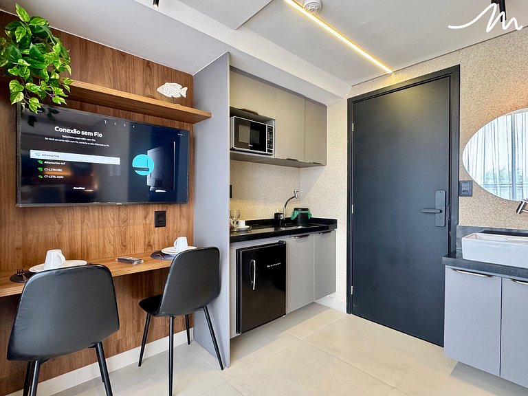 Flat para Casal c/ Varanda Vista Mar - MH