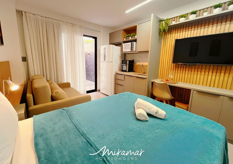 Flat com Terraço Beach Haus – Miramar Hospedagens