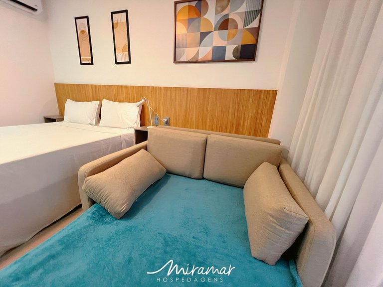 Flat com Terraço Beach Haus – Miramar Hospedagens