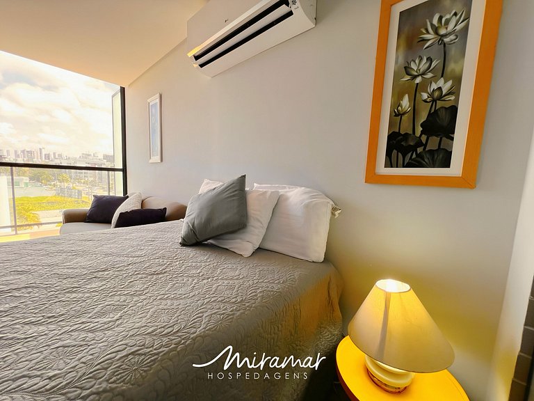 Flat c/Varanda Vista Mar Alta Garden - Miramar