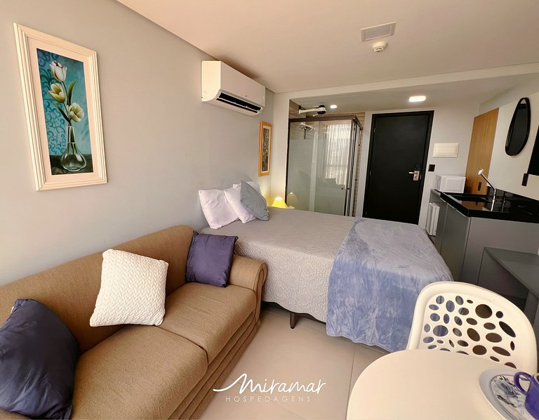 Flat c/Varanda Vista Mar Alta Garden - Miramar