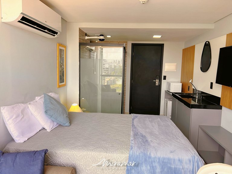 Flat c/Varanda Vista Mar Alta Garden - Miramar