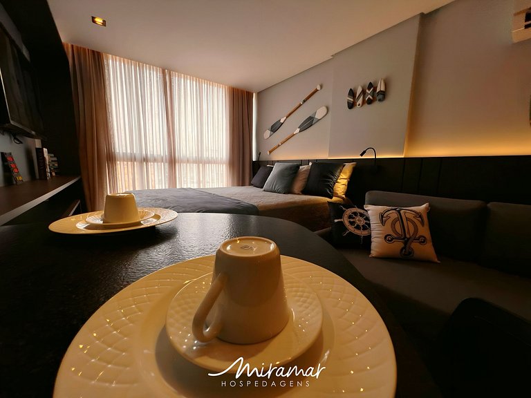 Flat Charmoso com Vista-Mar-Miramar