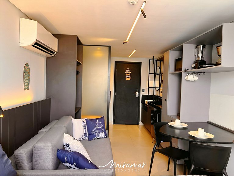 Flat Charmoso com Vista-Mar-Miramar