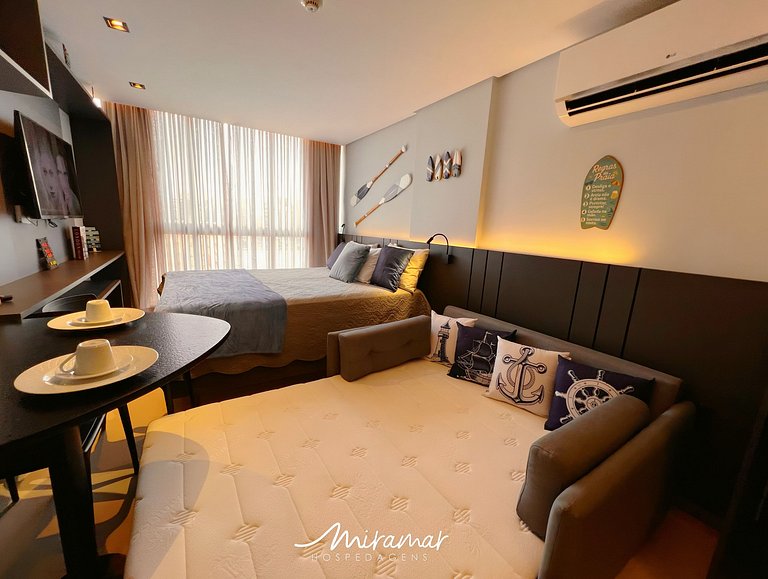 Flat Charmoso com Vista-Mar-Miramar