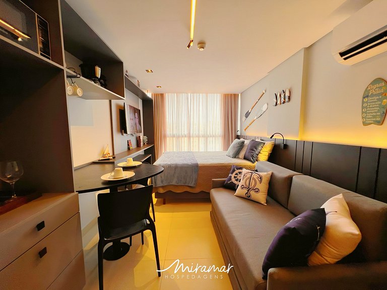 Flat Charmoso com Vista-Mar-Miramar