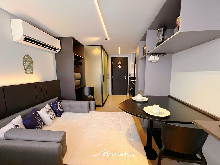 Flat Charmoso com Vista-Mar-Miramar