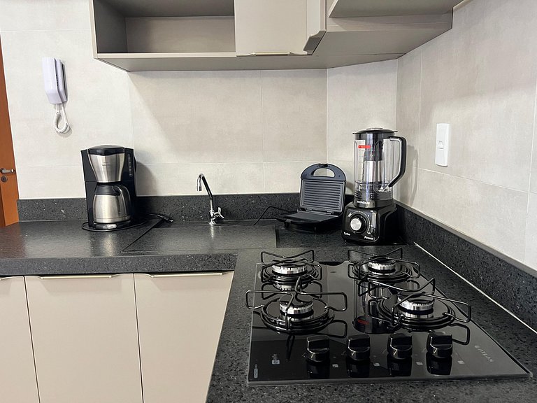 Apto com 2 quartos, Wi-Fi e ar-condicionado