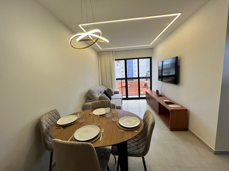 Apto com 2 quartos, Wi-Fi e ar-condicionado