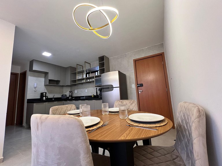 Apto com 2 quartos, Wi-Fi e ar-condicionado