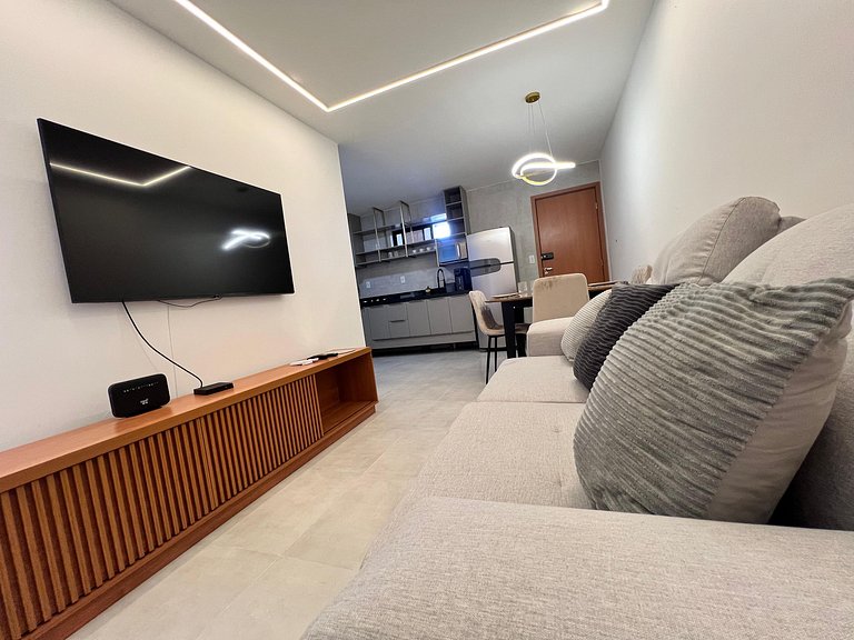 Apto com 2 quartos, Wi-Fi e ar-condicionado