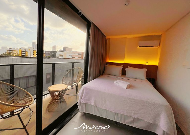 Flat para Casal c/ Varanda -Alta Marine