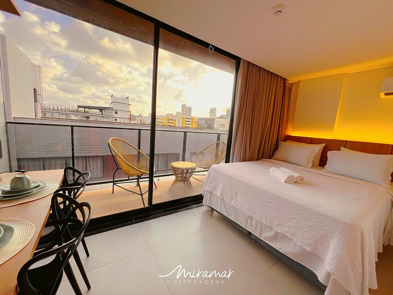 Flat para Casal c/ Varanda -Alta Marine