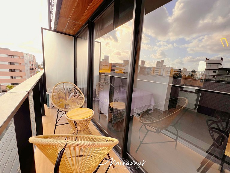 Flat para Casal c/ Varanda -Alta Marine