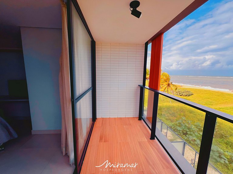 Flat p/ 2 pessoas Frente Mar- Pé Na Areia - MH