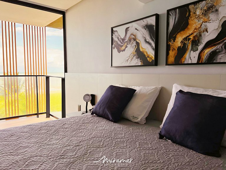 Flat p/ 2 pessoas Frente Mar- Pé Na Areia - MH