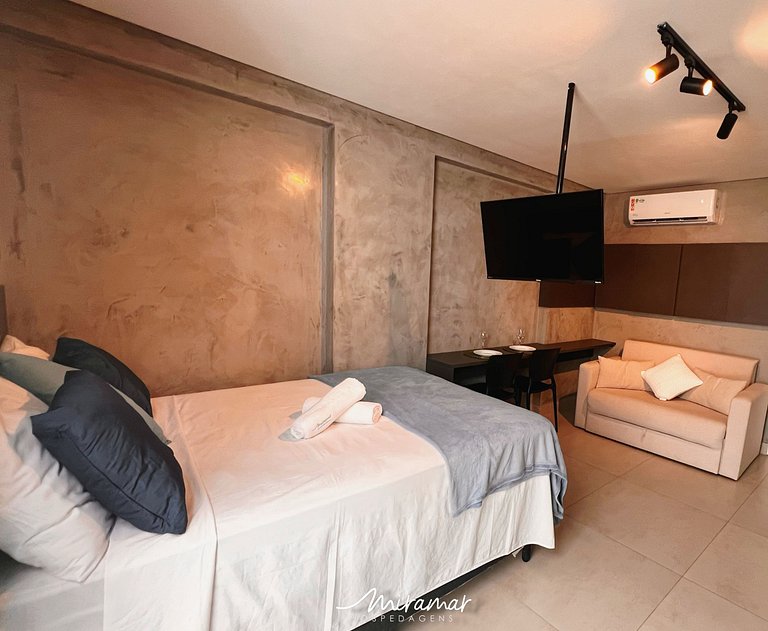 Flat p/ 4 Próximo a Praia no Ozean-Miramar