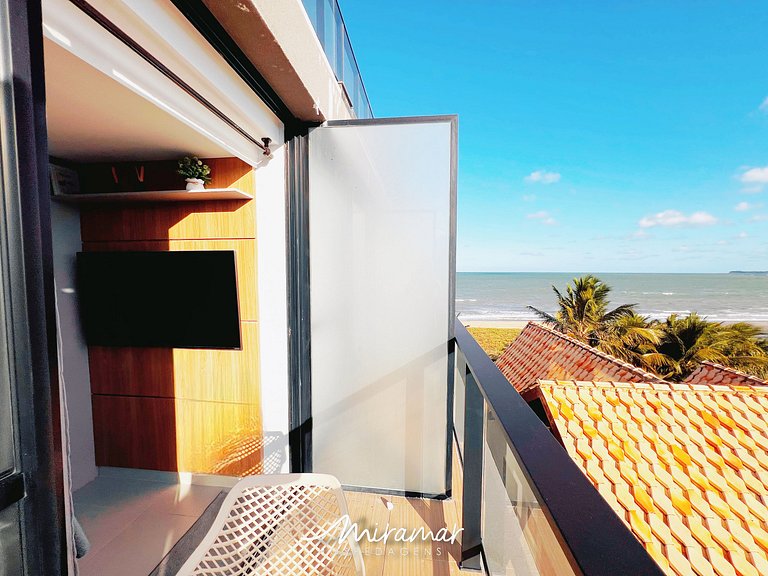 Flat c/Varanda e Vista Mar Lateral - MH