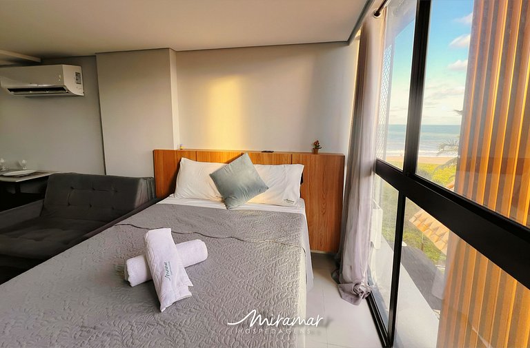 Flat p/ 3 pessoas Vista Mar Lateral - Miramar