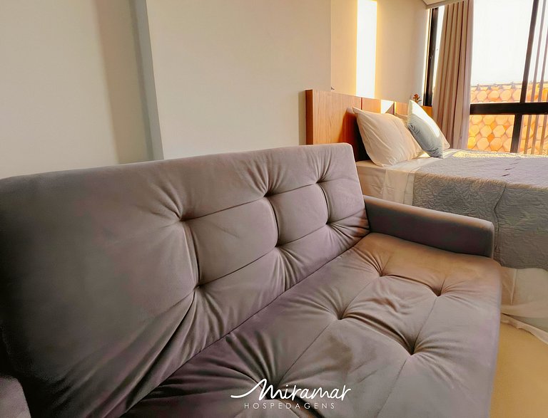 Flat p/ 3 pessoas Vista Mar Lateral - Miramar