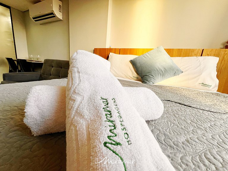 Flat p/ 3 pessoas Vista Mar Lateral - Miramar