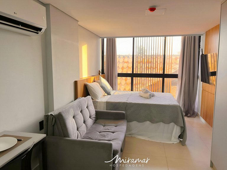 Flat p/ 3 pessoas Vista Mar Lateral - Miramar