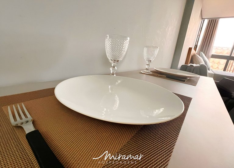 Flat p/ 3 pessoas Vista Mar Lateral - Miramar