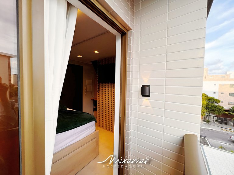 Flat c/ Banheira na Varanda -Miramar Hospedagens