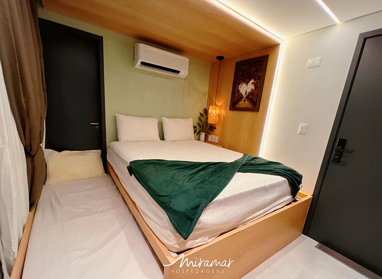 Flat c/ Banheira na Varanda -Miramar Hospedagens