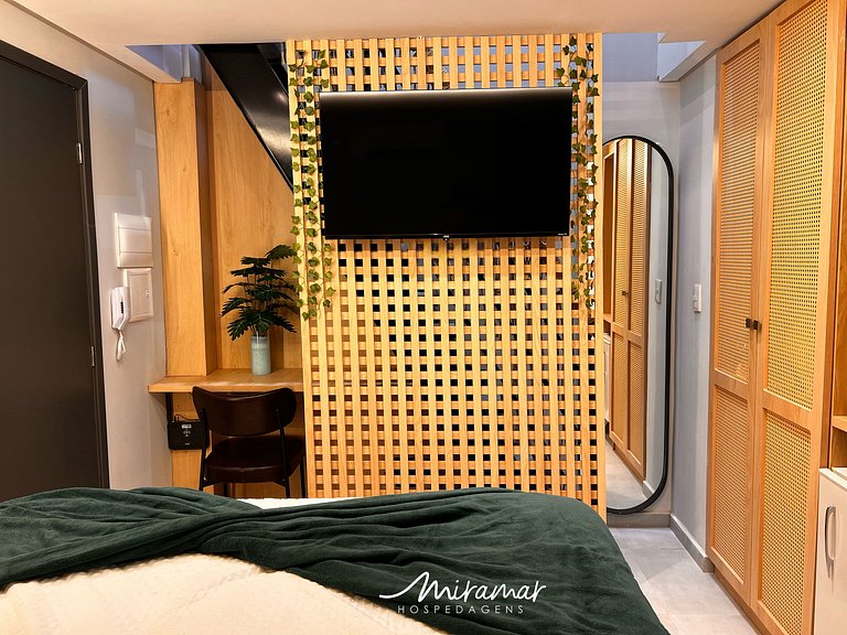 Flat c/ Banheira na Varanda -Miramar Hospedagens