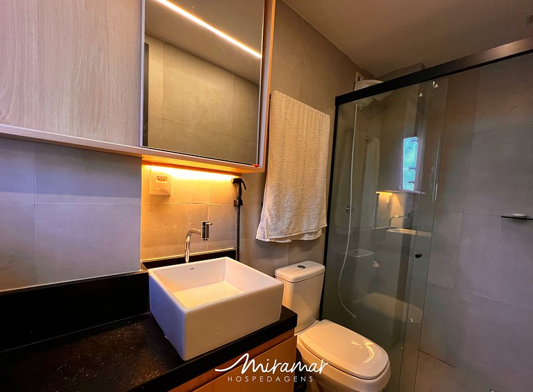 Flat c/ Banheira na Varanda -Miramar Hospedagens